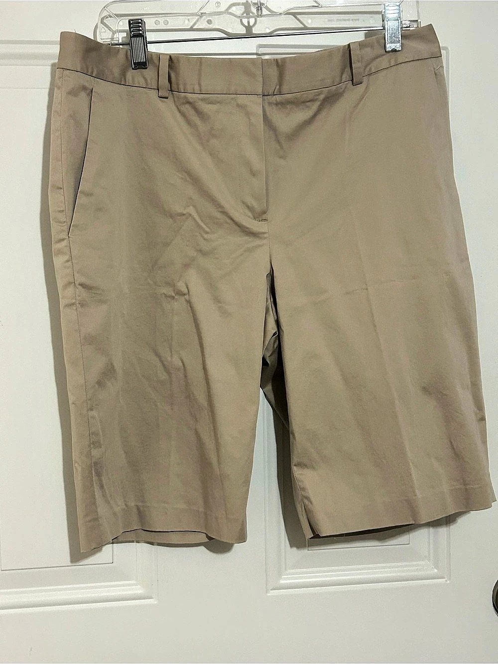 Brooks Brothers Womens Cotton Flat Front Shorts Brown Size 12